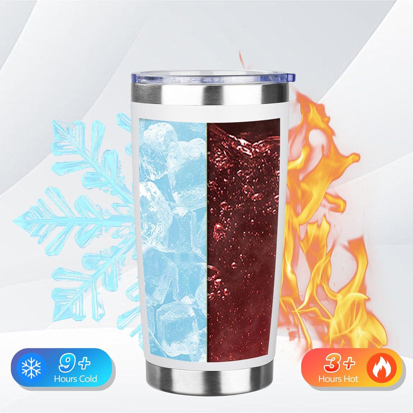 20oz Tumbler Bulk with Lid and Straw, Stainless Steel Double Wall Vacuum Insulated Travel Mug, Powder Coated Coffee Cups for Hot and Cold Drinks,Funny Gifts for Women Men(White,4)