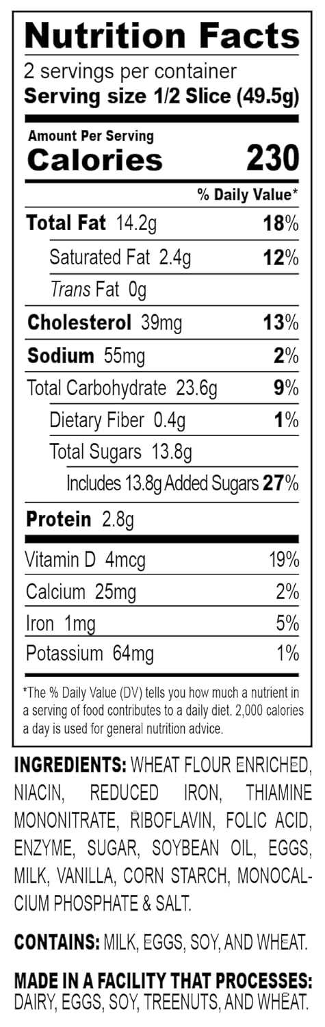 Nadel - NATURALLY DELICIOUS Sweet Breads & Cakes POUND CAKE Slices, 24 Pack, Back to School lunch snack, breakfast bar, cake slices
