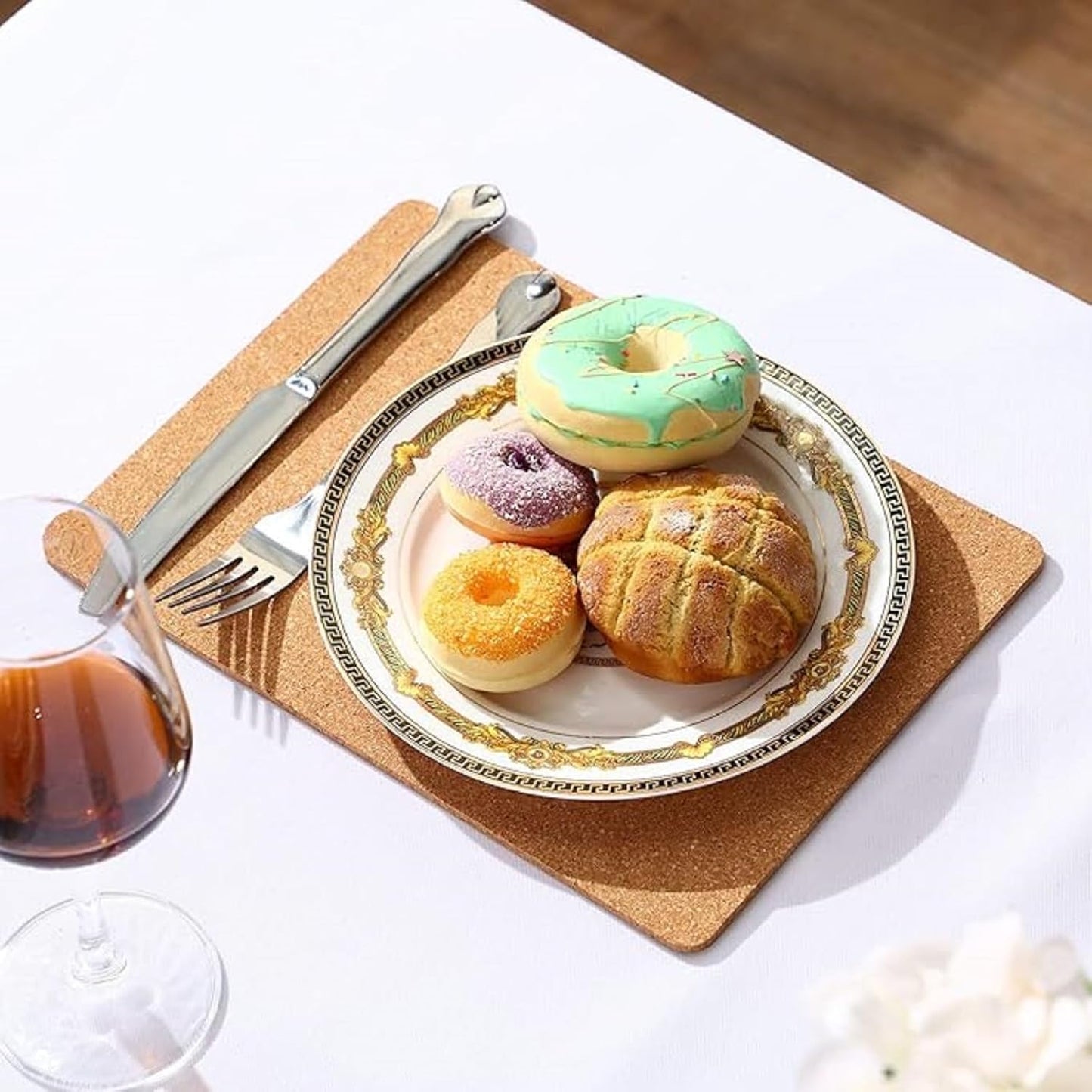 Boao 8 Pack Rectangle Cork Trivets for Hot Dishes 11'' x 8'' x 0.2'' Cork Plant Coasters Placemat Hot Pad Sheet Heat Resistant for Kitchen Countertops Table Pots Pans Restaurant Cafe Wedding Supplies