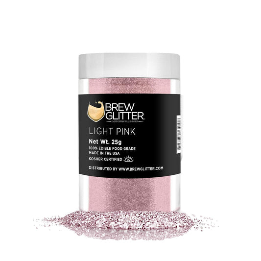 Light Pink BREW GLITTER Edible Glitter For Drinks, Cocktails, Beer, Garnish Glitter & Beverages | KOSHER & HALAL Certified | 100% Edible & Food Grade | Vegan, Gluten, Nut Free (25g, Light Pink)