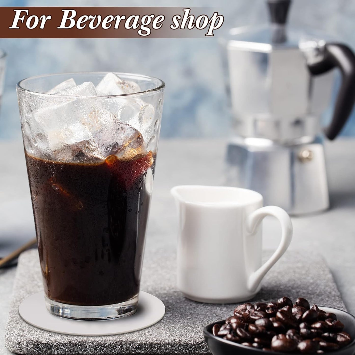 TaoBary 1000 Pcs Disposable Paper Coasters Bulk 1MM, 4 Inch Round Cardboard Coasters Blank for Bar Drinks DIY Crafts Arts Wedding (White)