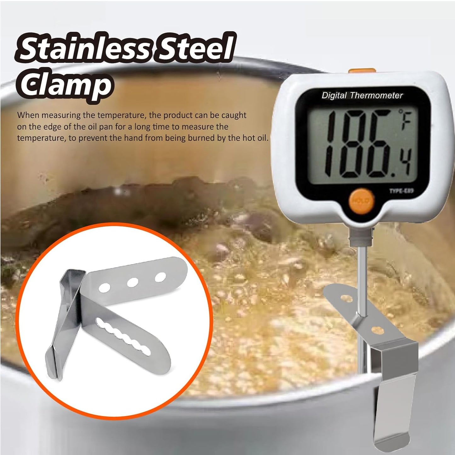 Candy Thermometer for Candy Making with Pot Clip,Best Instant Read Thermometer Digital for Cooking, Baking, Candy and Cheese Making – 10 Inch Probe, Large Rotating LCD Display, Essential Baking Tool