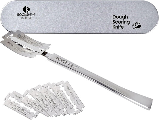 Bread Lame Dough Scoring Tool, Stainless Steel Scoring Knife with 5 Feather Blades, Sourdough Scoring Tool for Bread Baking, Baking Tool for Baking Beginners