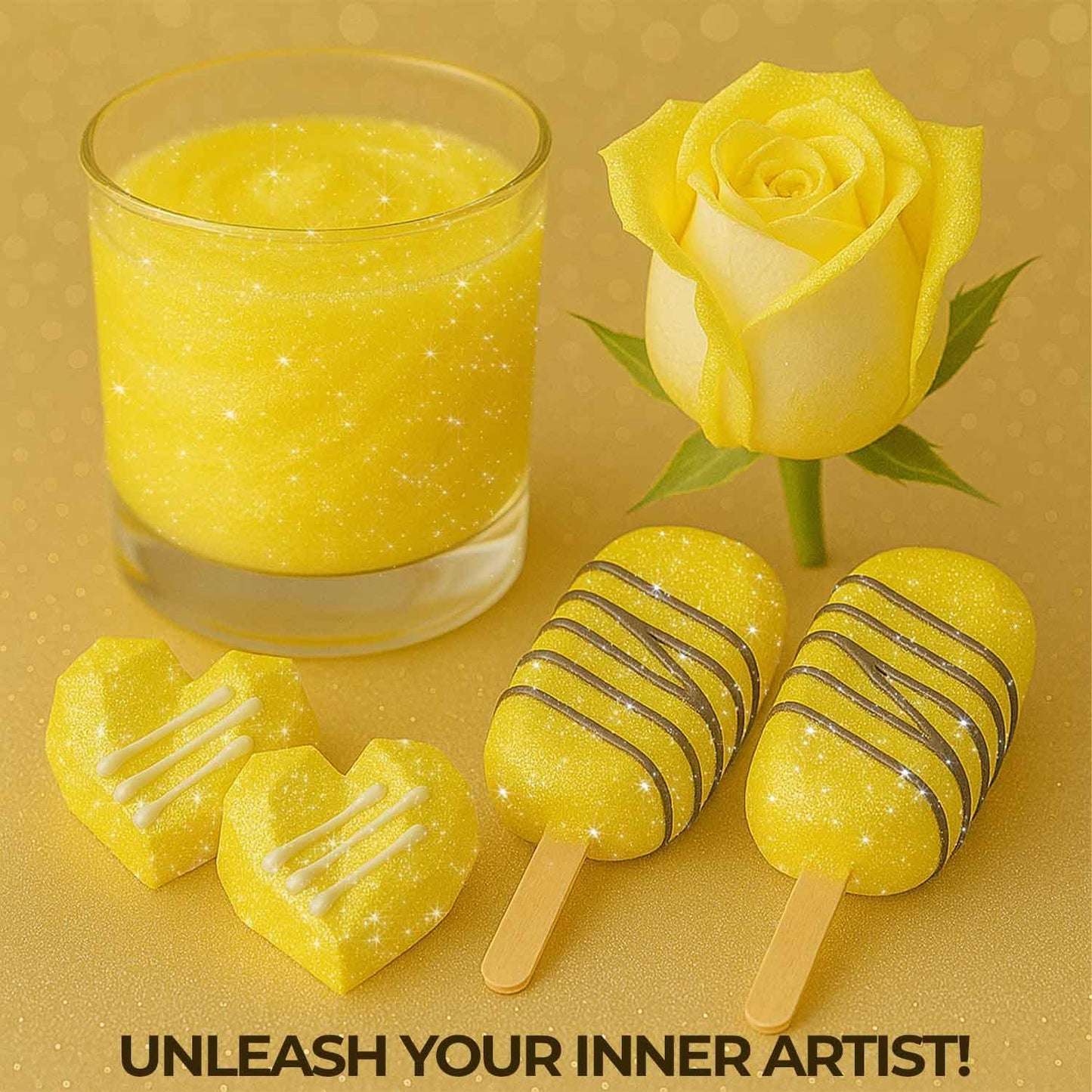 Bulk 20g Yellow Edible Glitter for Drinks | Premium Edible Glitter for Cakes, Cocktails, Yellow Cake Decorating Decorations Food Grade, Vegan, Kosher, Halal, Gluten Free - Made in USA