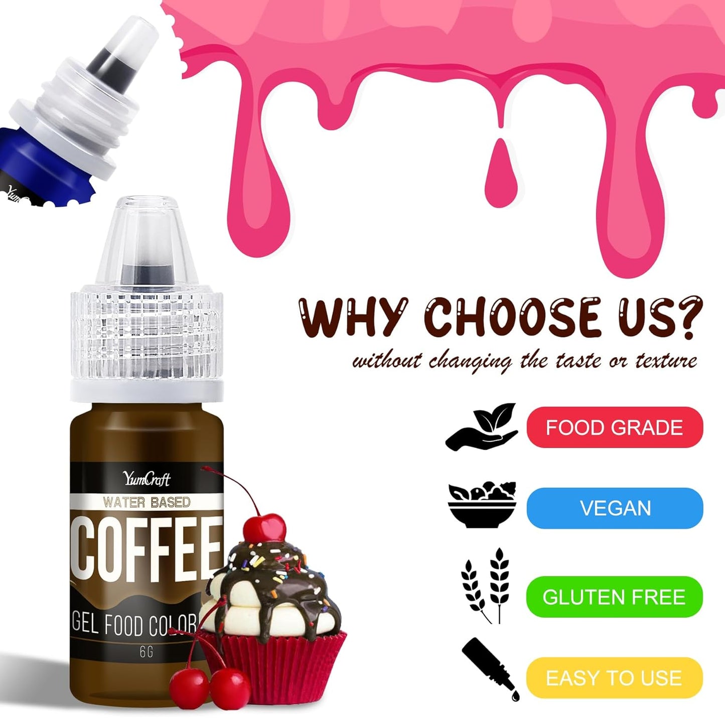 Food Coloring Gel - Vibrant Color Gel Food Coloring for Cake Decorating, Baking, Easter Egg, Icing - Tasteless Food Color Dye for Fondant, Cooking, Slime, Airbrush (Violet, 5.3oz)