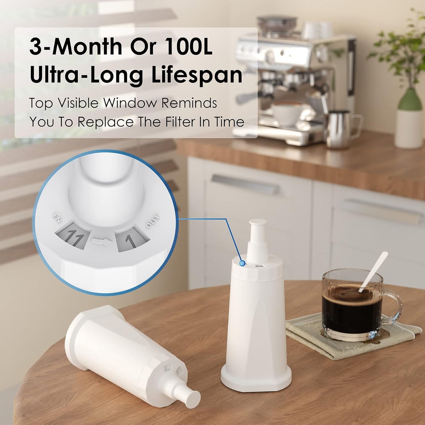 Waterdrop Coffee Filter, Replacement for Breville® Water Filter, Breville® Express Espresso Machine Water Filter, Breville® Barista Touch, Oracle® Touch BES990, TÜV SÜD Certified, 4 Packs