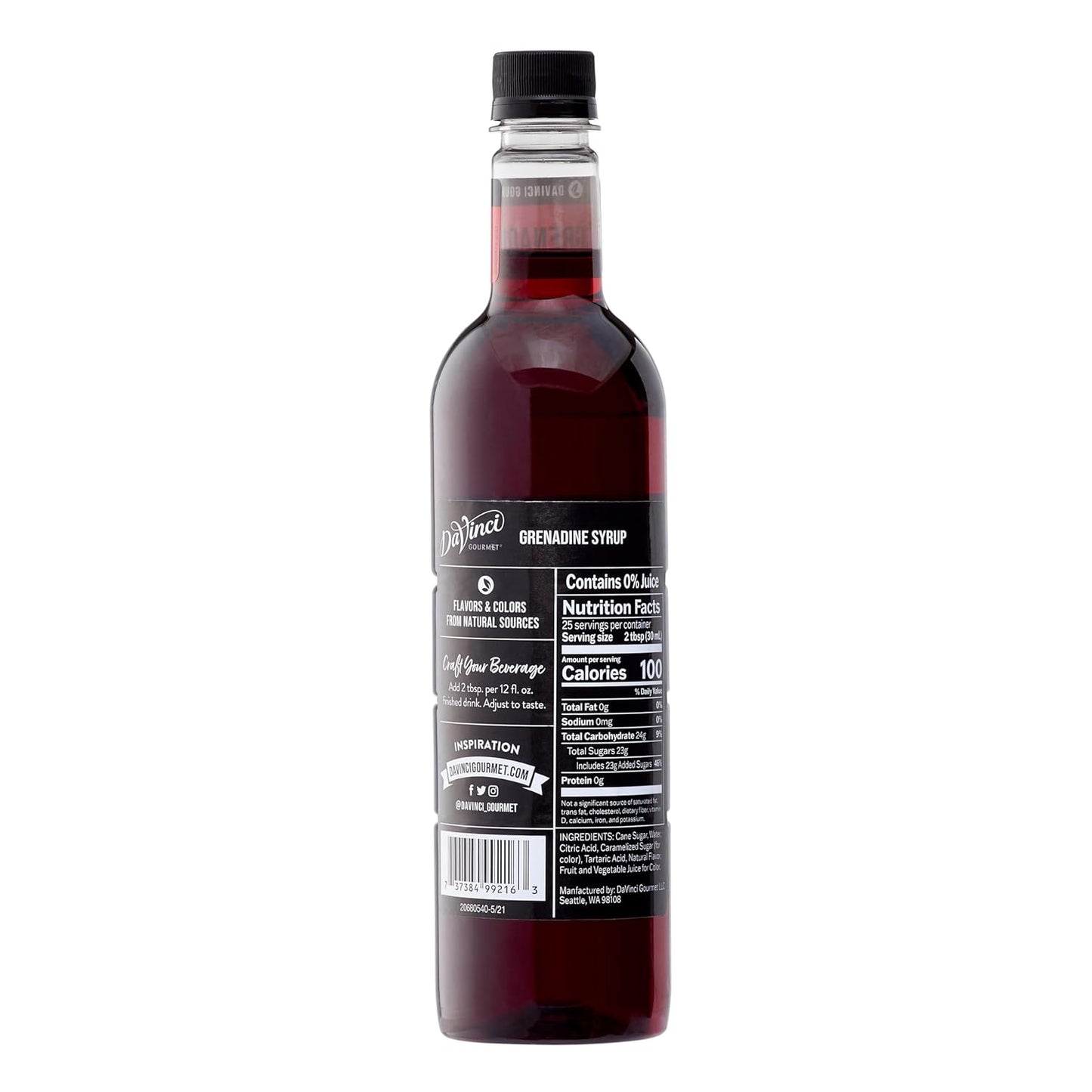 DaVinci Gourmet Grenadine Syrup, 25.4 Fluid Ounces (Pack of 1)