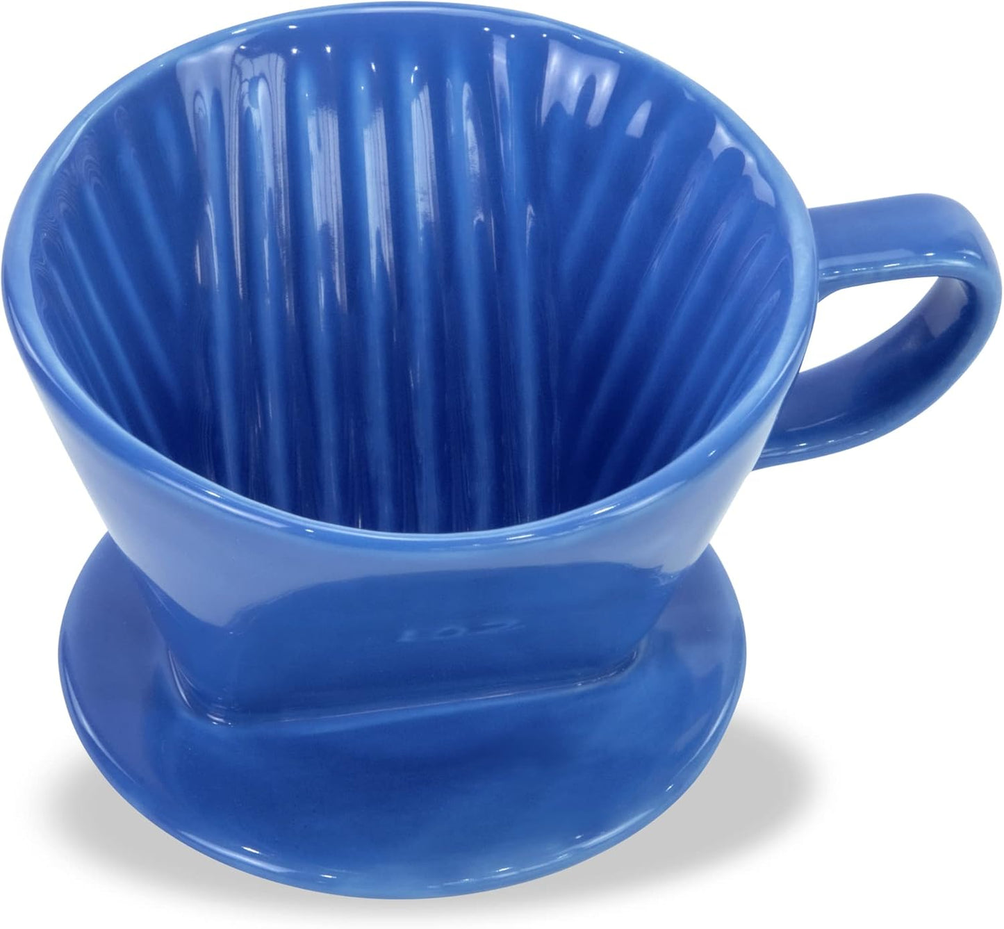 Pour Over Ceramic - Coffee Dripper Ceramic Coffee Maker with 3 Holes Flat Bottom, Porcelain Slow Filter Cone for Travel, Camping, Office, Home, Coffee Maker Brew…