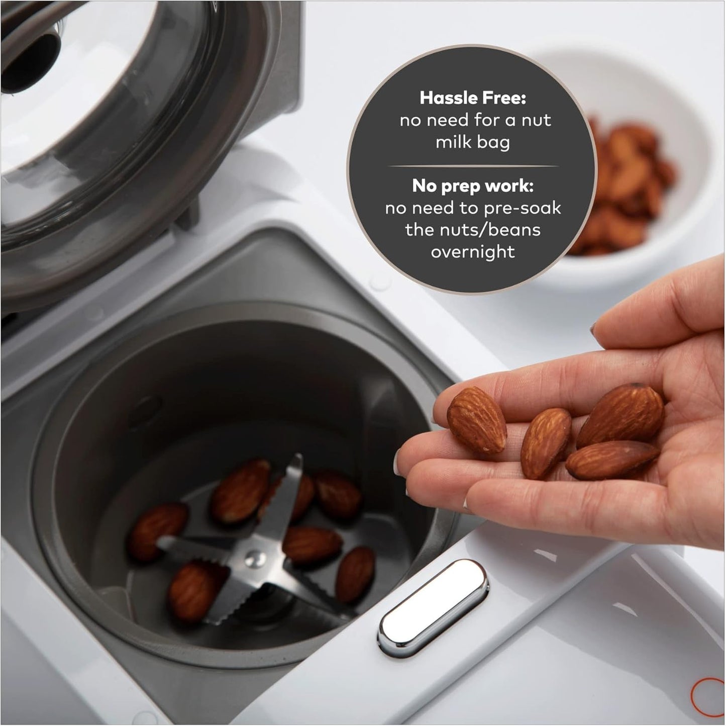 ChefWave Milkmade Non-Dairy Milk Maker (Black/Silver) with Handheld Milk Frother (2 Items)