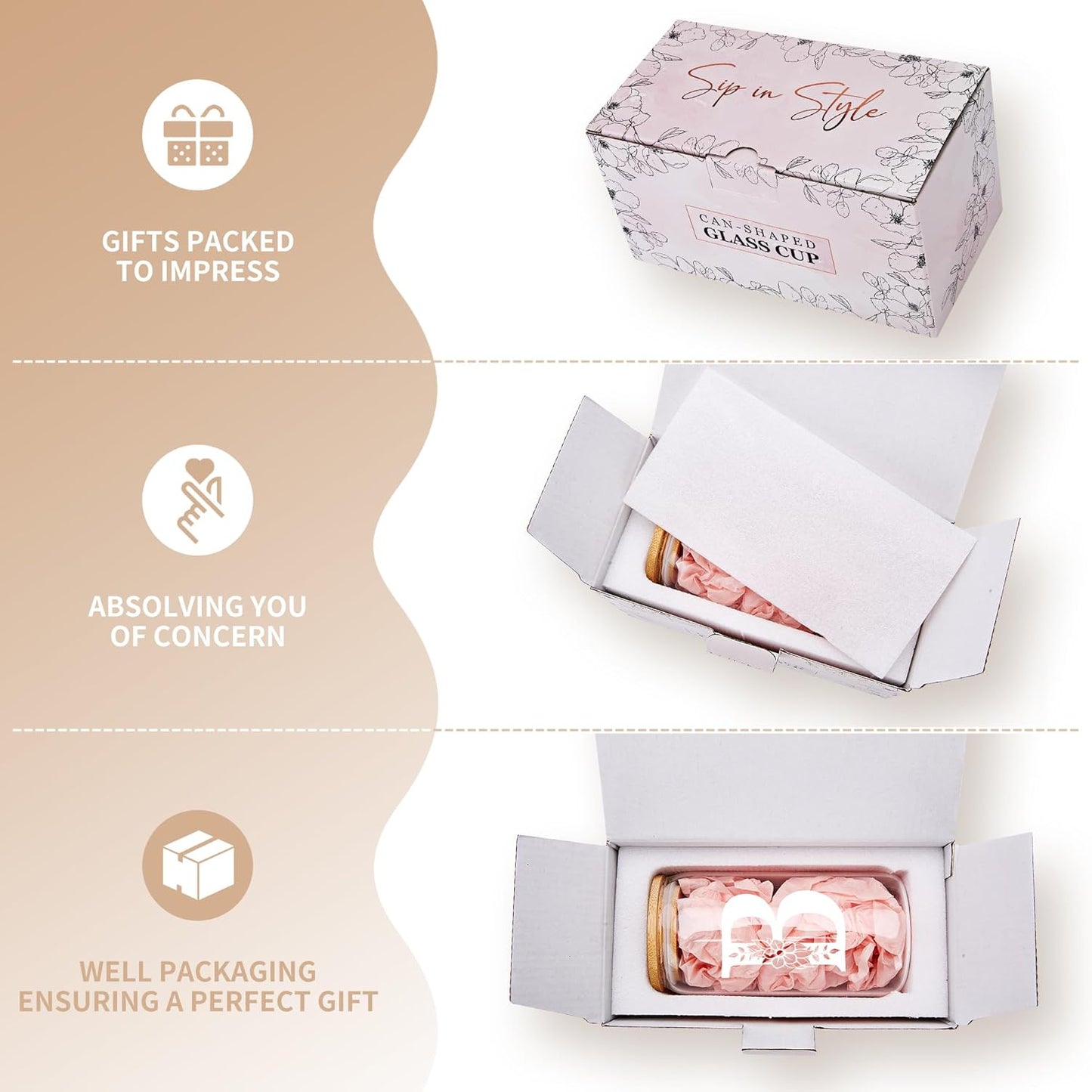 Personalized Gifts for Women, Monogrammed Glass Cups with Lids and Straws, Custom Tumbler, Cute Customized Mug, Aesthetic Stuff, Initial Iced Coffee Cup, Drinking Glasses, Birthday Teacher Gifts, D