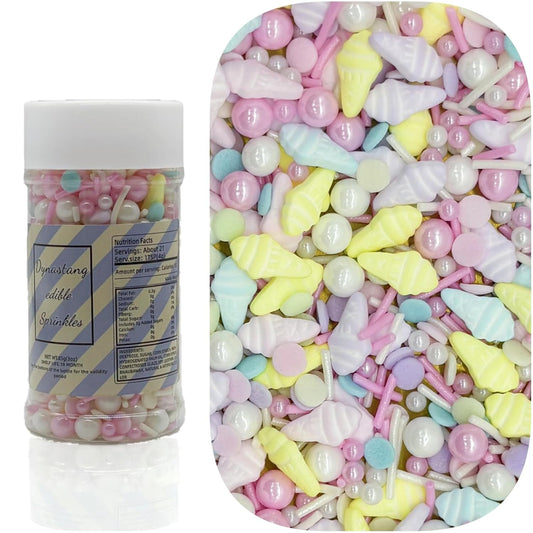 Dynastang Ice Cream Sprinkles Mixed Style Edible Cake Decorations Cupcake Toppers Cookie Perfect for Cakes, Cupcakes, Desserts Toppings 3OZ