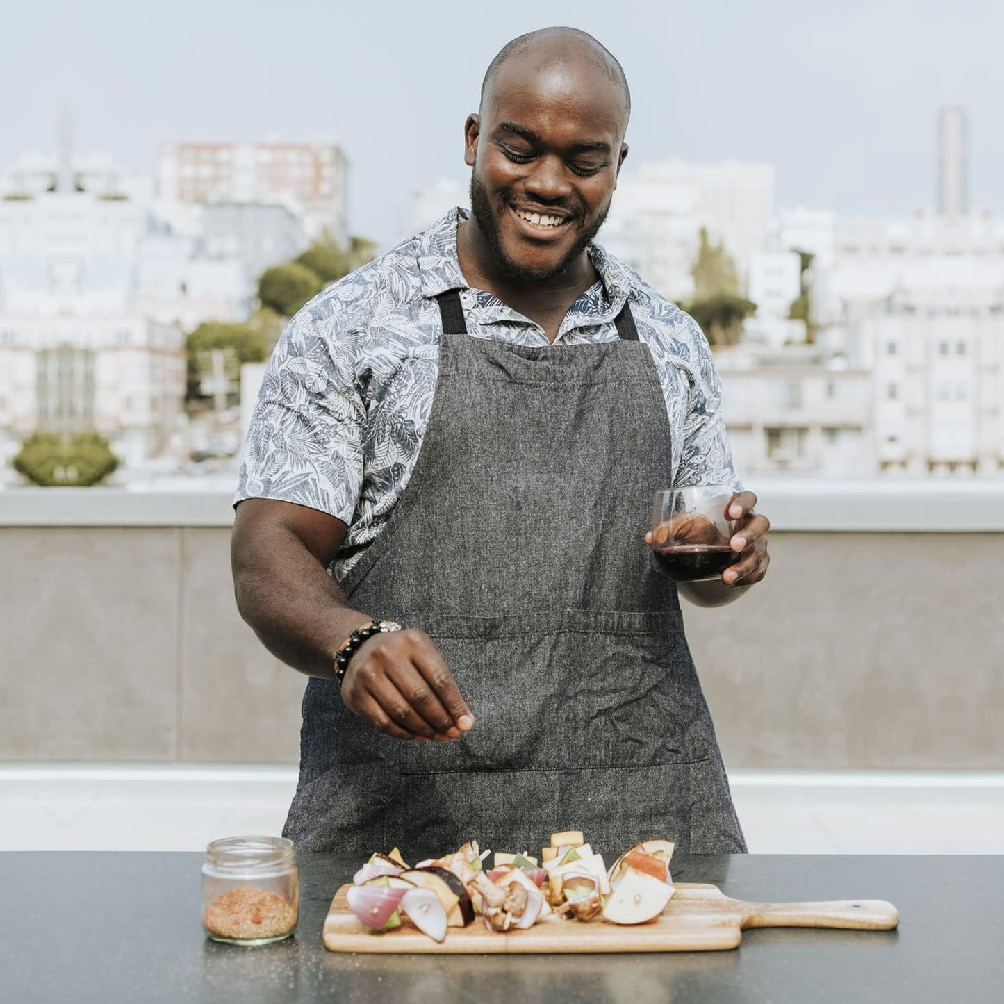 lepni.me Chefs Aprons | Cooking Baking Grilling for Home Restaurant | Premium Kitchen Aprons with Double Pocket for Men Women