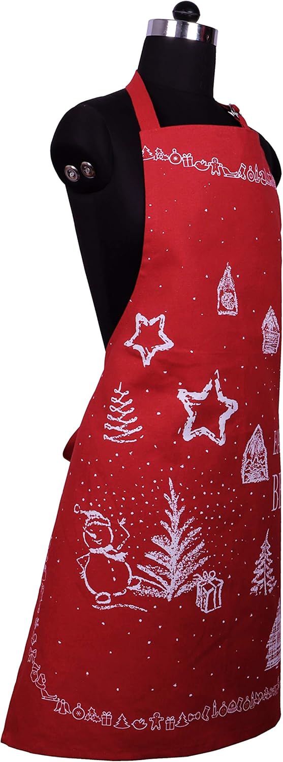 AMOUR INFINI Cotton Womens Apron for Kitchen Reusable and Washable Aprons with Pockets & Adjustable Strap Spring & Easter Apron (27.5 x 33 Inches)