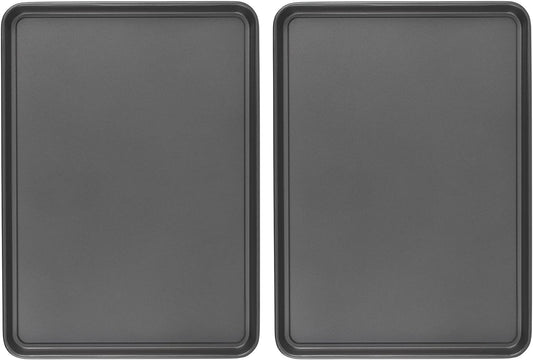 GoodCook Everday Nonstick Carbon Steel 15” x 21” Baking Sheet Set, 2 Pack – Extra-Large Carbon Steel Cooking Pans, Bakeware Set, Cookie Sheets for Baking, Oven Pan Set