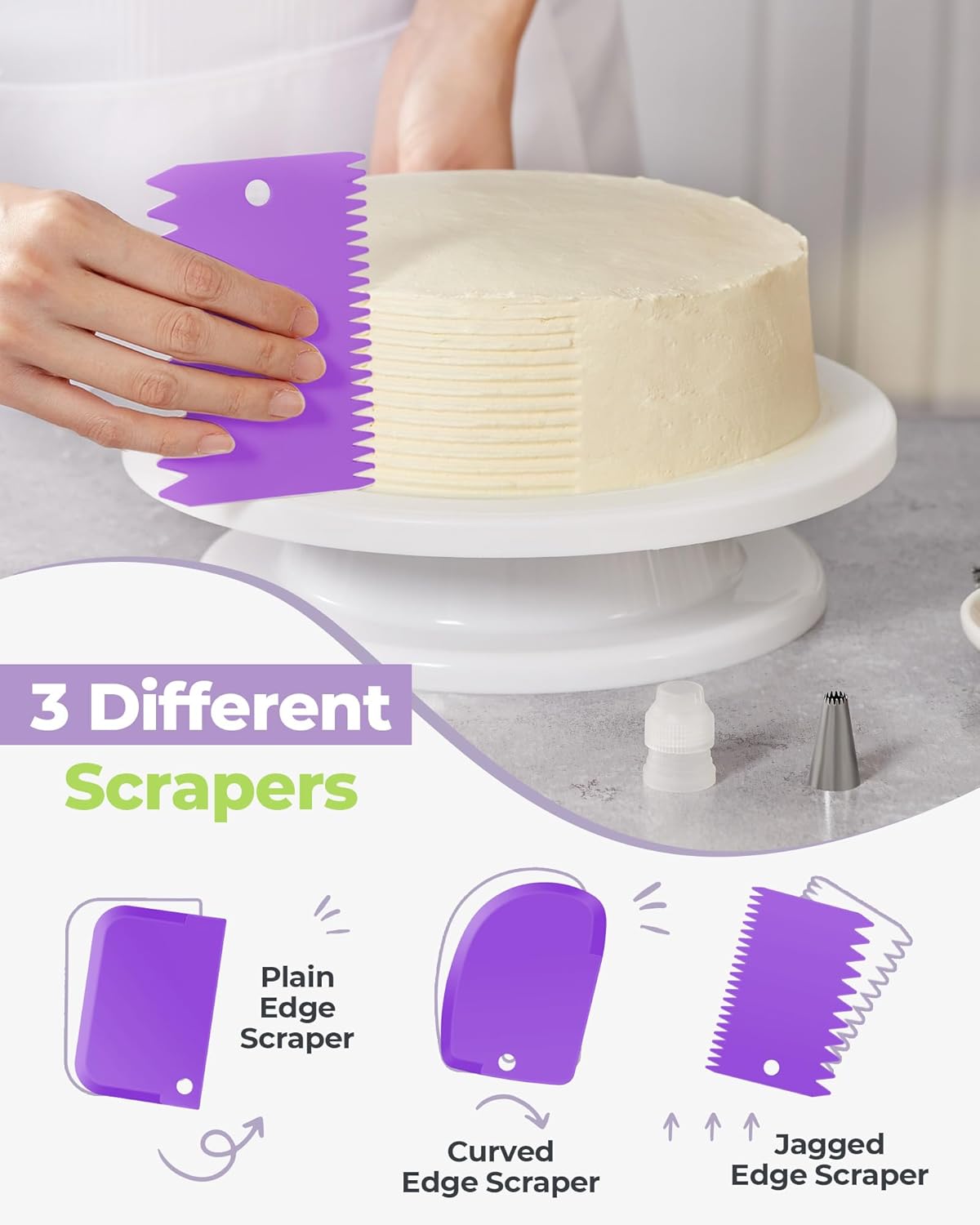 Kootek 32-Piece Piping Bags and Tips Set with 24 Icing Piping Tips, 2 Reusable Pastry Bags 12 Inch, Reusable Piping Icing Bags and Tips, Cake Decorating Kit for Frosting Cookie, Cupcake