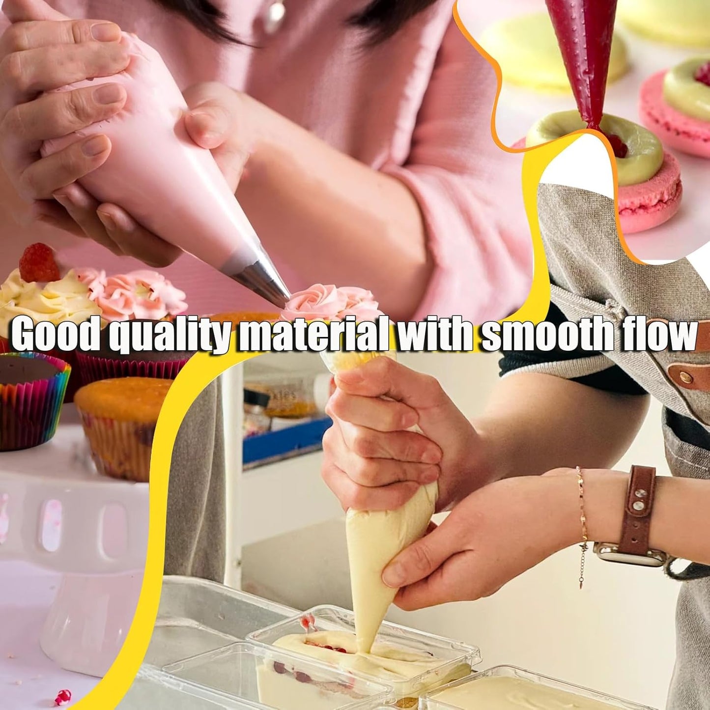 18 Inch Tipless Piping Bags for Royal Icing, 26 Inch Large Piping Bags, Thickened and Non-Slip Piping Icing Bags Disposable