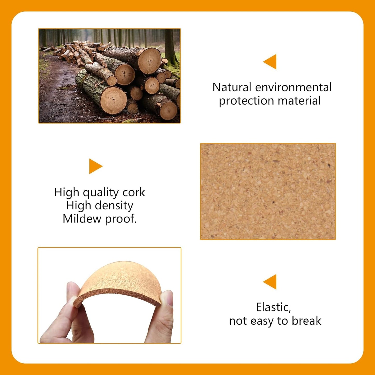 50 PCS Cork Coasters Bulk,Blank Square Cork Coasters DIY Crafts, Non-Slip Heat-Resistant Reusable Coffee Coaster, Suitable for Home Desktop Decoration
