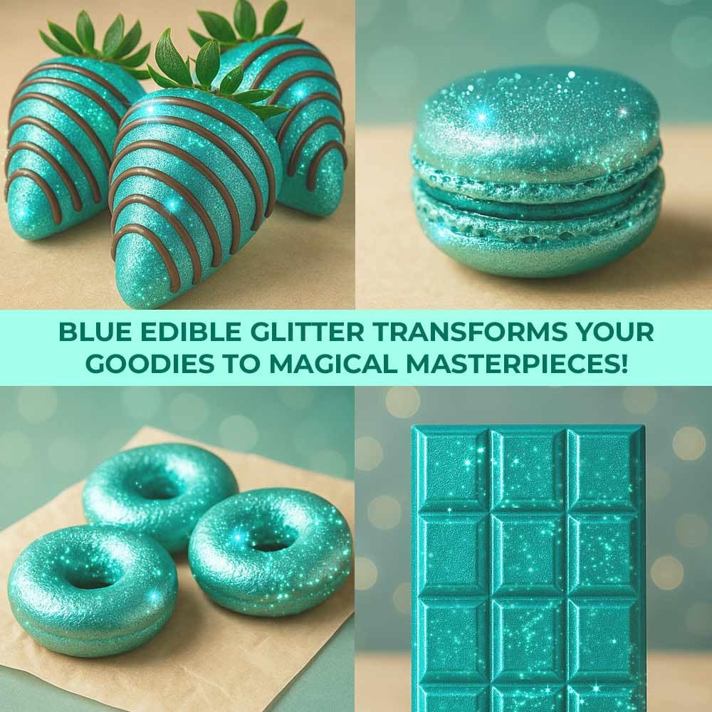 Bulk 20g Light Blue Edible Glitter for Drinks | Premium Edible Glitter for Cakes, Cocktails, Light Blue Cake Decorating Decorations Food Grade, Vegan, Kosher, Halal, Gluten Free - Made in USA