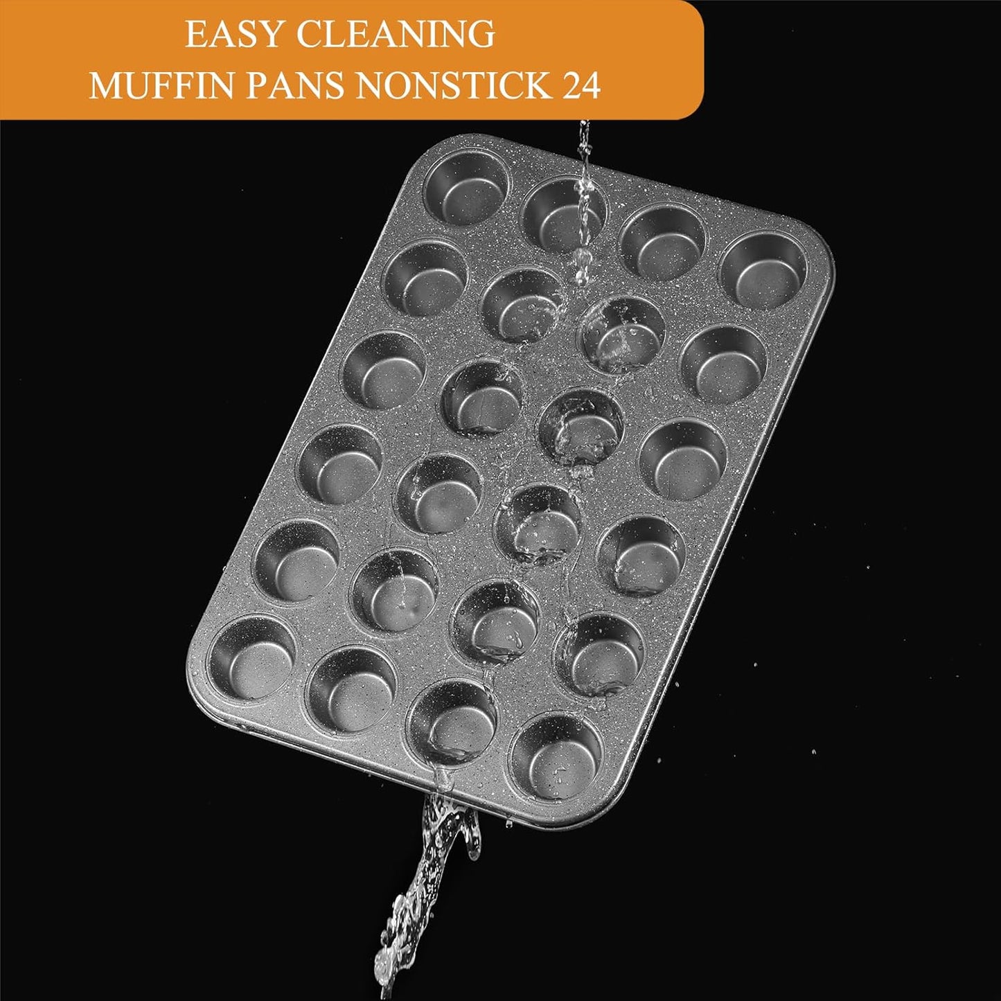 Muffin Cupcake Pan, Mini Muffin Tins Nonstick 24, Muffin Top Pan and Mini Cheesecake pans, Toast Oven Baking Supplies Non Stick Cake Pans Muffin Tray