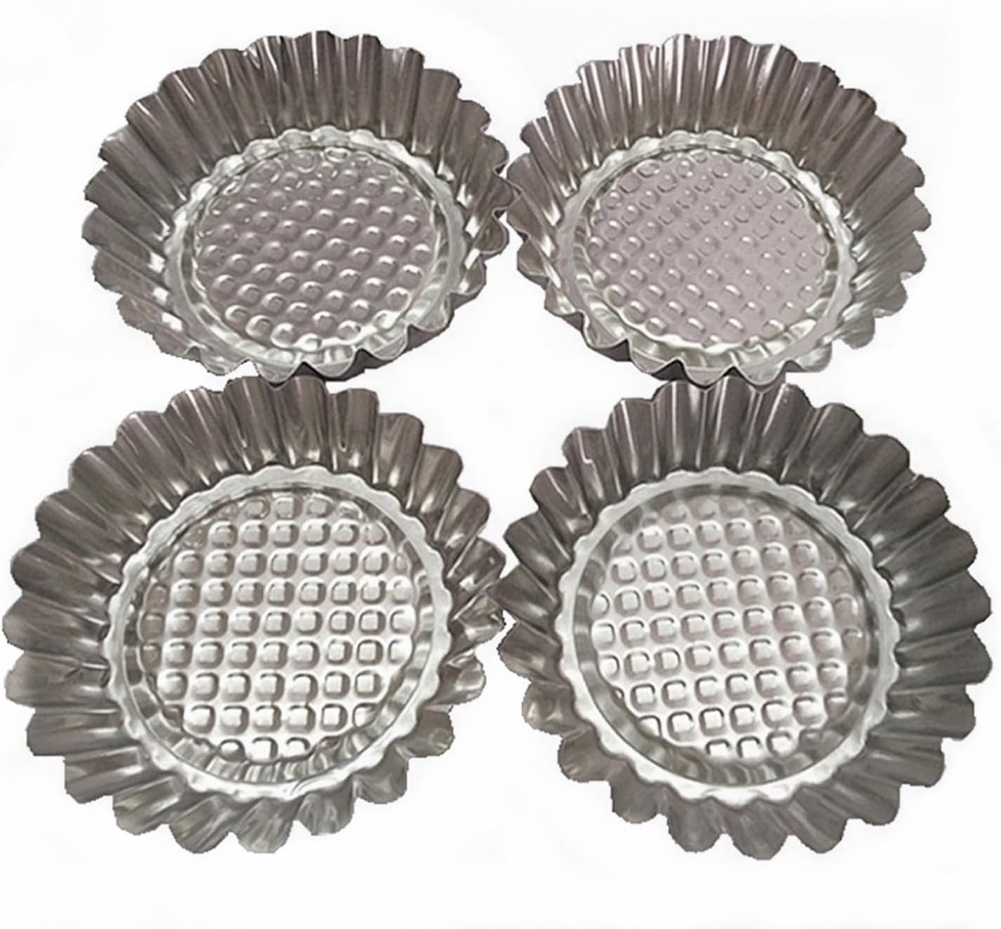 MYStar Set of 20, 3-3/4" Fluted Design Round Shape Non-stick Aluminum Tart Mold, Mini Pie Tin, Tartlet Pan