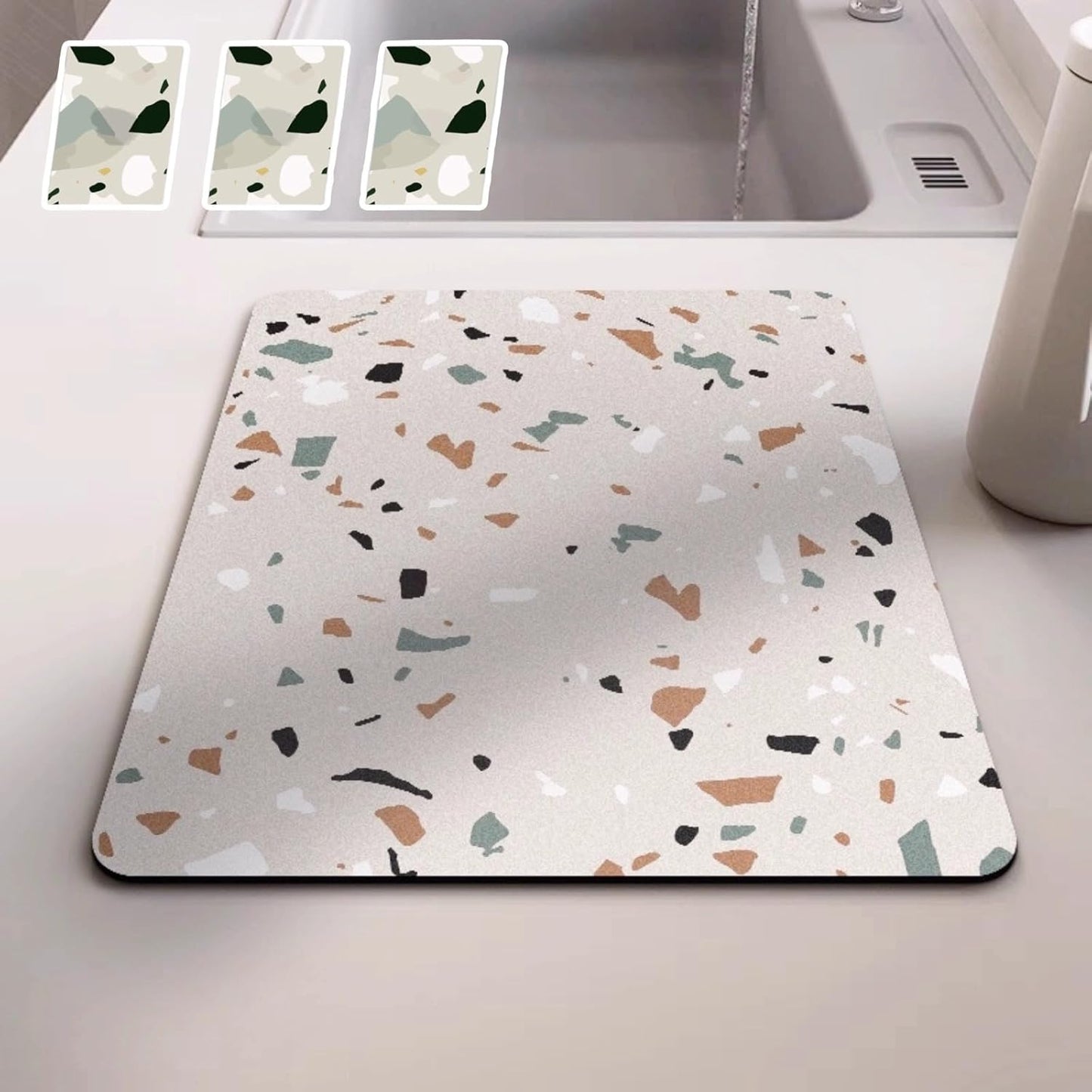 Dish Drying Mat - Absorbent Countertop Mat for Coffee Maker, Expresso Machine, Kitchen Use (05,16''×20'')