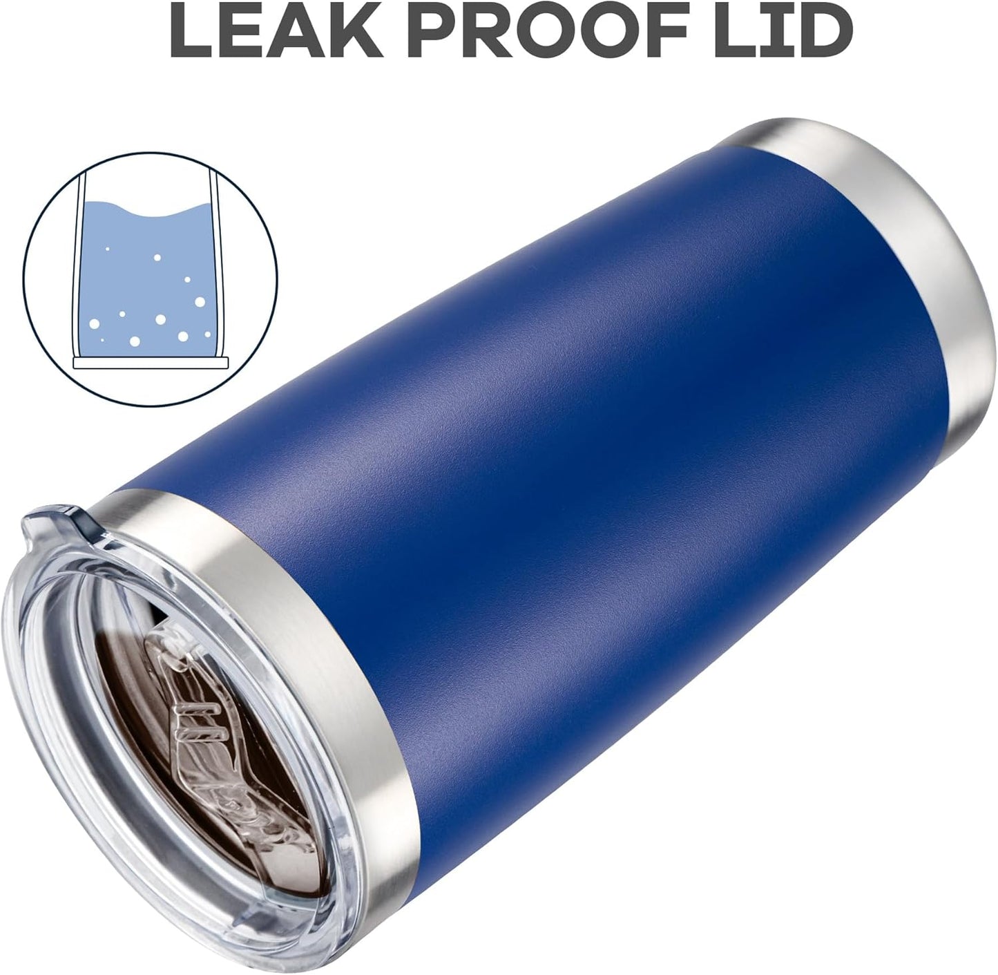 20 oz Tumbler with Lid Stainless Steel Insulated Tumblers Bulk Double Wall Vacuum Cups Powder Coated Travel Mug Keep Drinks Cold and Hot, Blue, 12 Pack