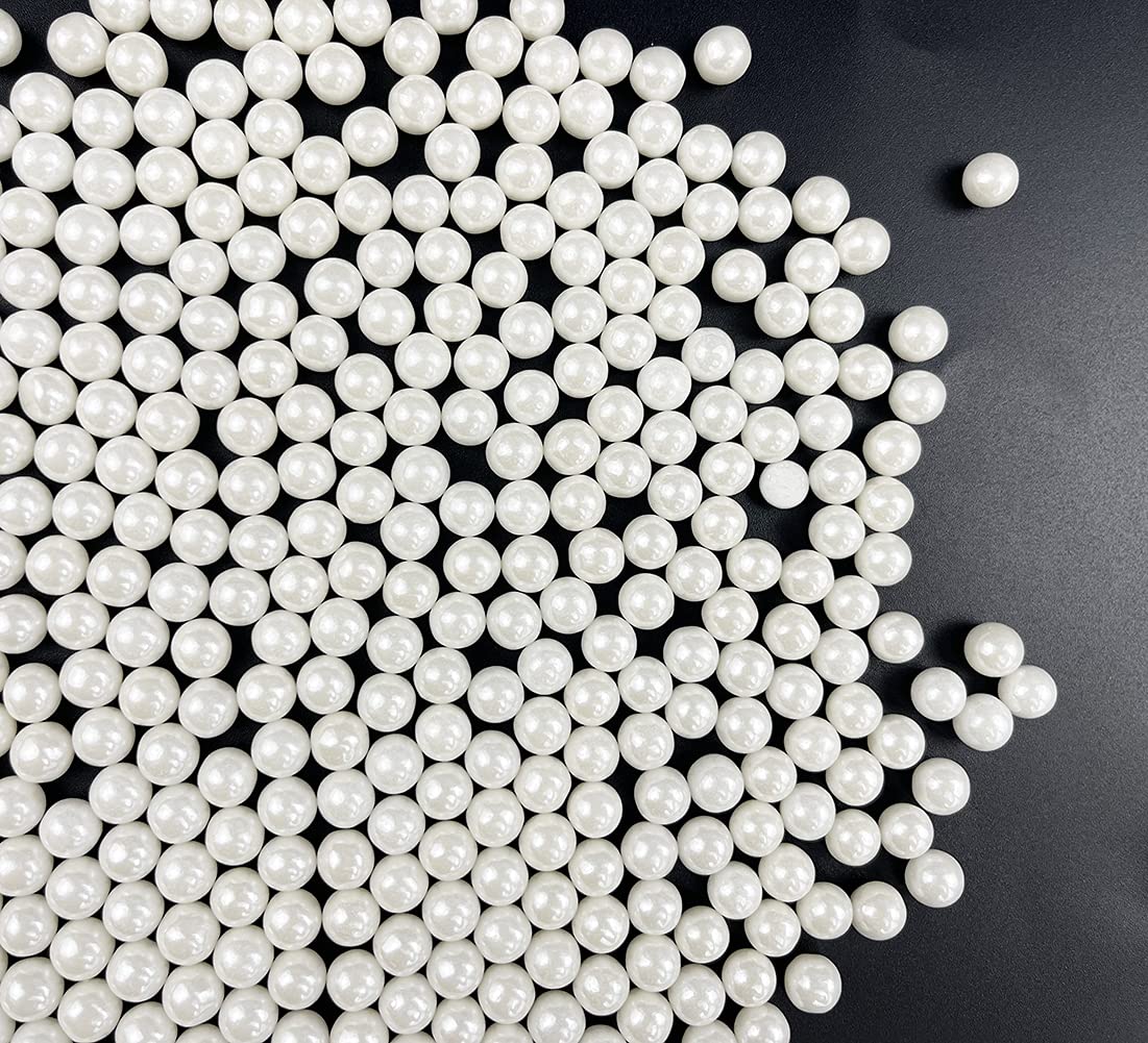Sprinkles Pearl Sugar 7mm Candy 120g/ 4.2oz Baking Edible Cake Decorations Cupcake Toppers Cookie Decorating Ice Cream Toppings Celebrations Shaker Jar Wedding Shower Party Christmas Supplies White