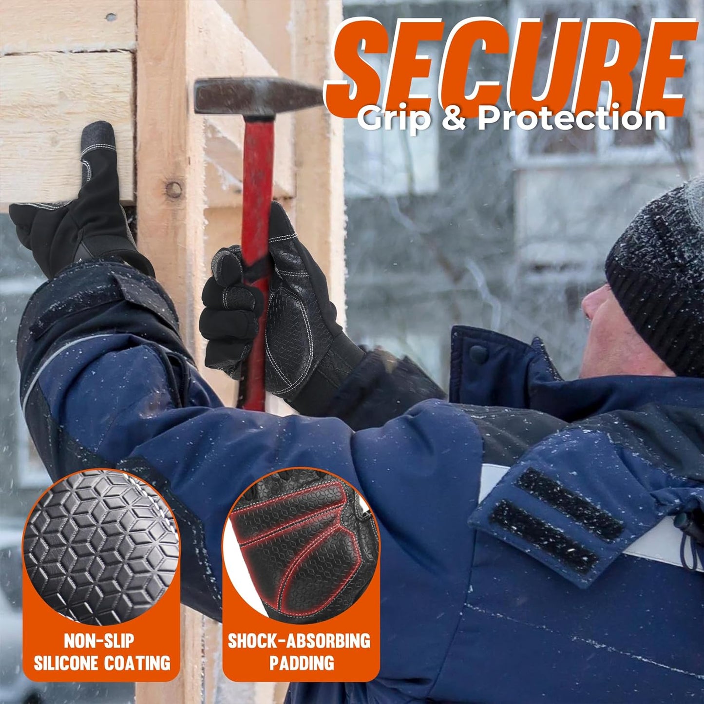 HANDLANDY Work Gloves for Men & Women, Utility Mechanic Working Gloves Touch Screen, Flexible Yard Work Gloves