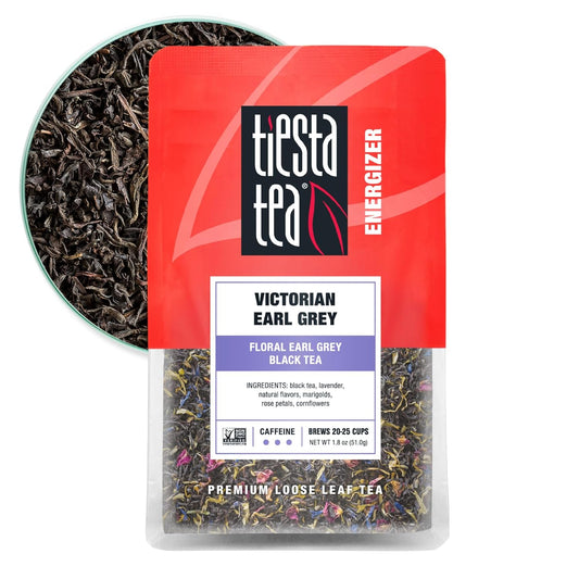 Tiesta Tea - Victorian Earl Grey, Loose Leaf, Floral Earl Grey Black Tea, Premium Blend, High Caffeinated Black, Make Hot or Iced Brews Up to 25 Cups, 1.8 Ounce Resealable Pouch