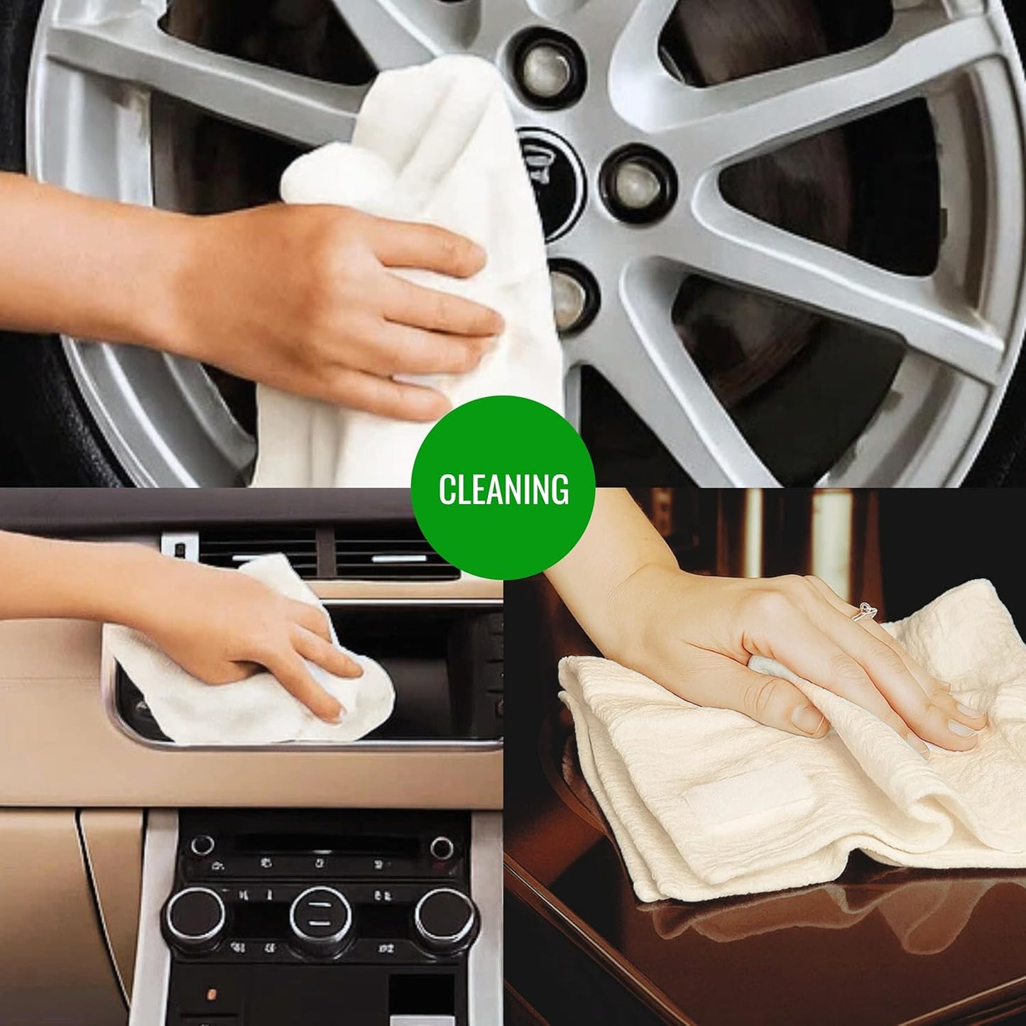 Dish Cloths Cotton| Kitchen Wash Cloth | Shop Towels Absorbent and Lint Free Flour Sack| Dishcloths for Kitchen Washing Dishes| Thick Absorbent Quick Dry Dish Rags | 50 Pack 13"x13" Natural