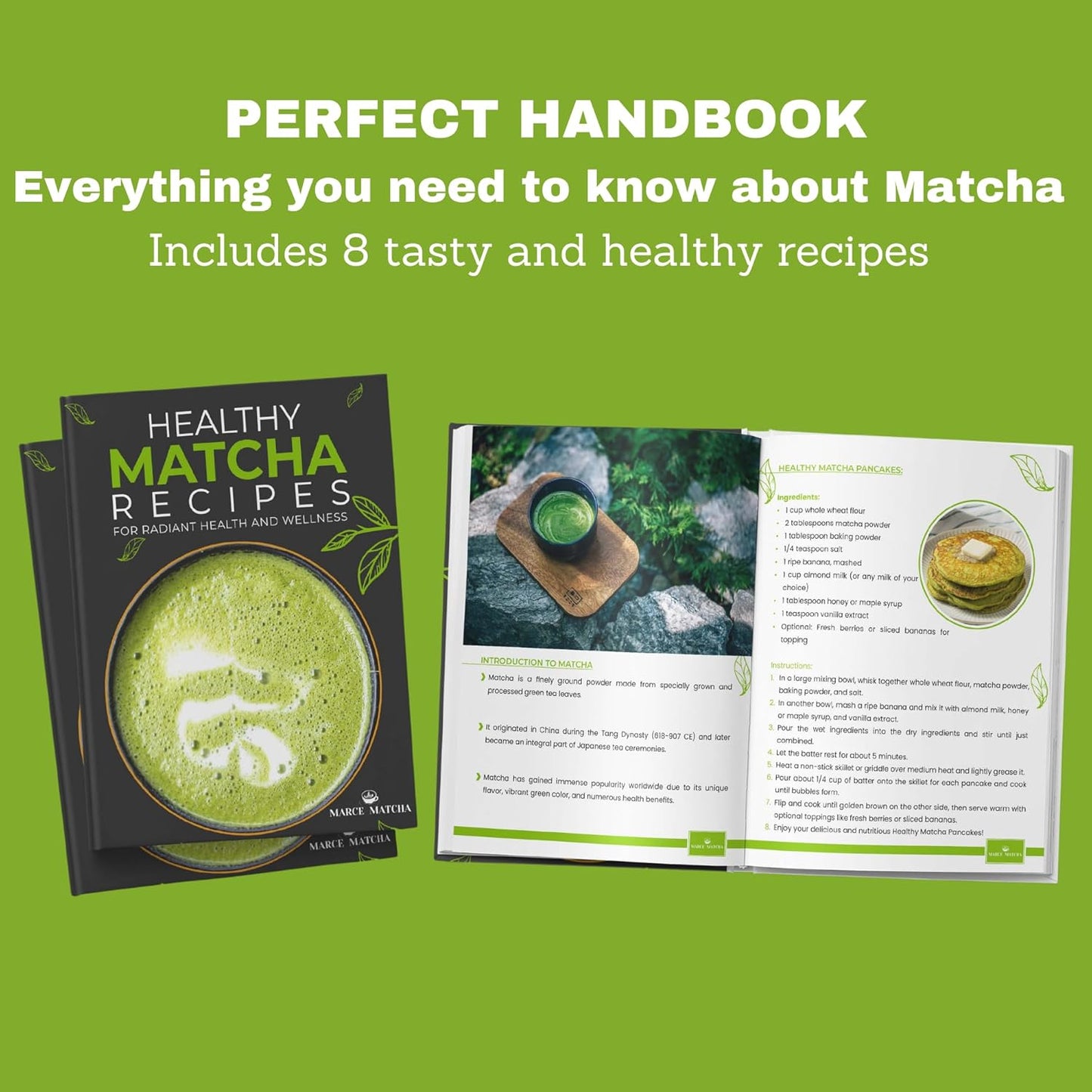 Marce Matcha Whisk Set- Matcha Set includes Matcha Whisk and Bowl with Spout, Sifter, Holder and Scoop- The Perfect Bamboo Whisk for Matcha Tea (Pink)