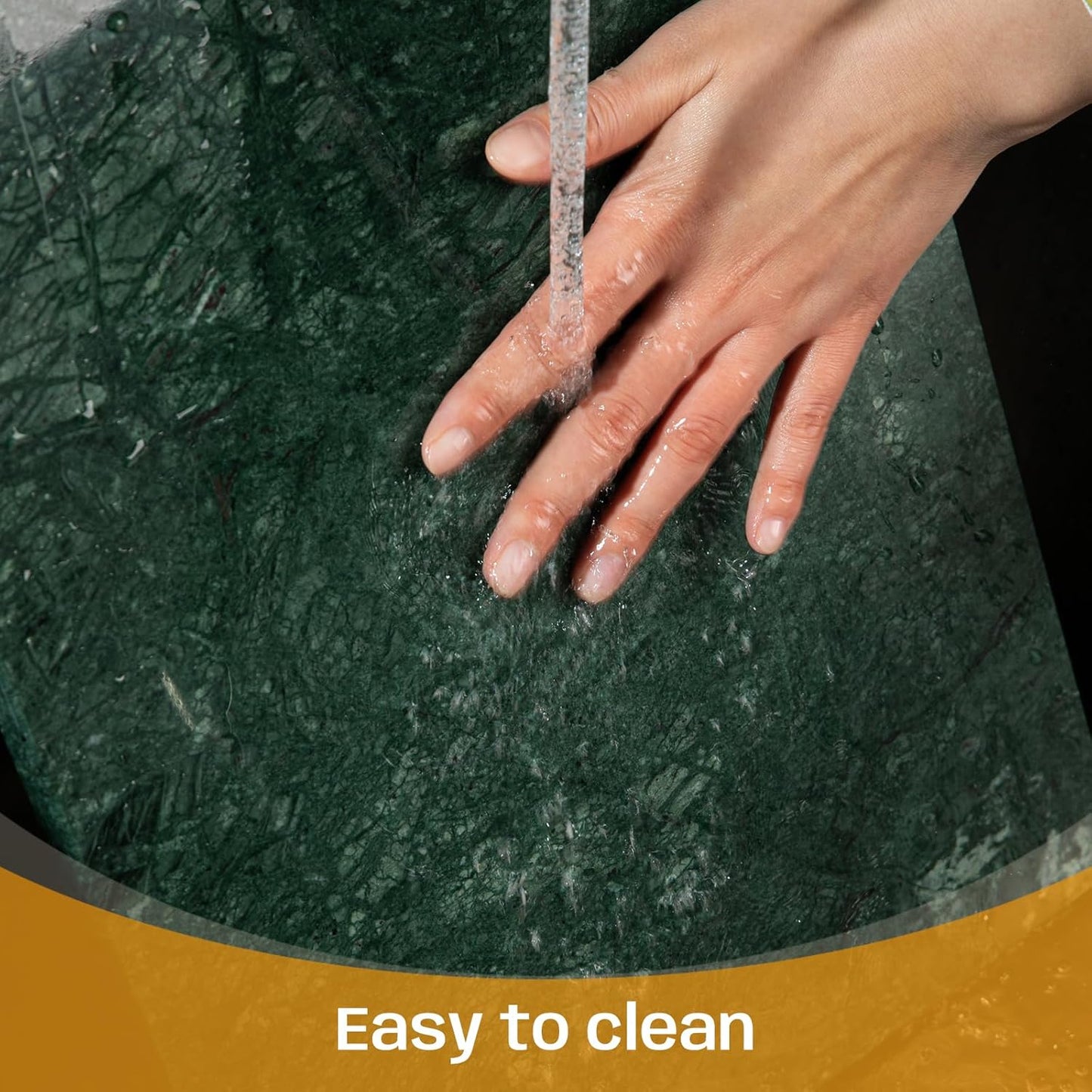 Green Marble Cutting Board 12x16 Inch, Marble Slab Pastry Board With Non-Slip Feet For Baking, Cheese, Charcuterie, Chocolate