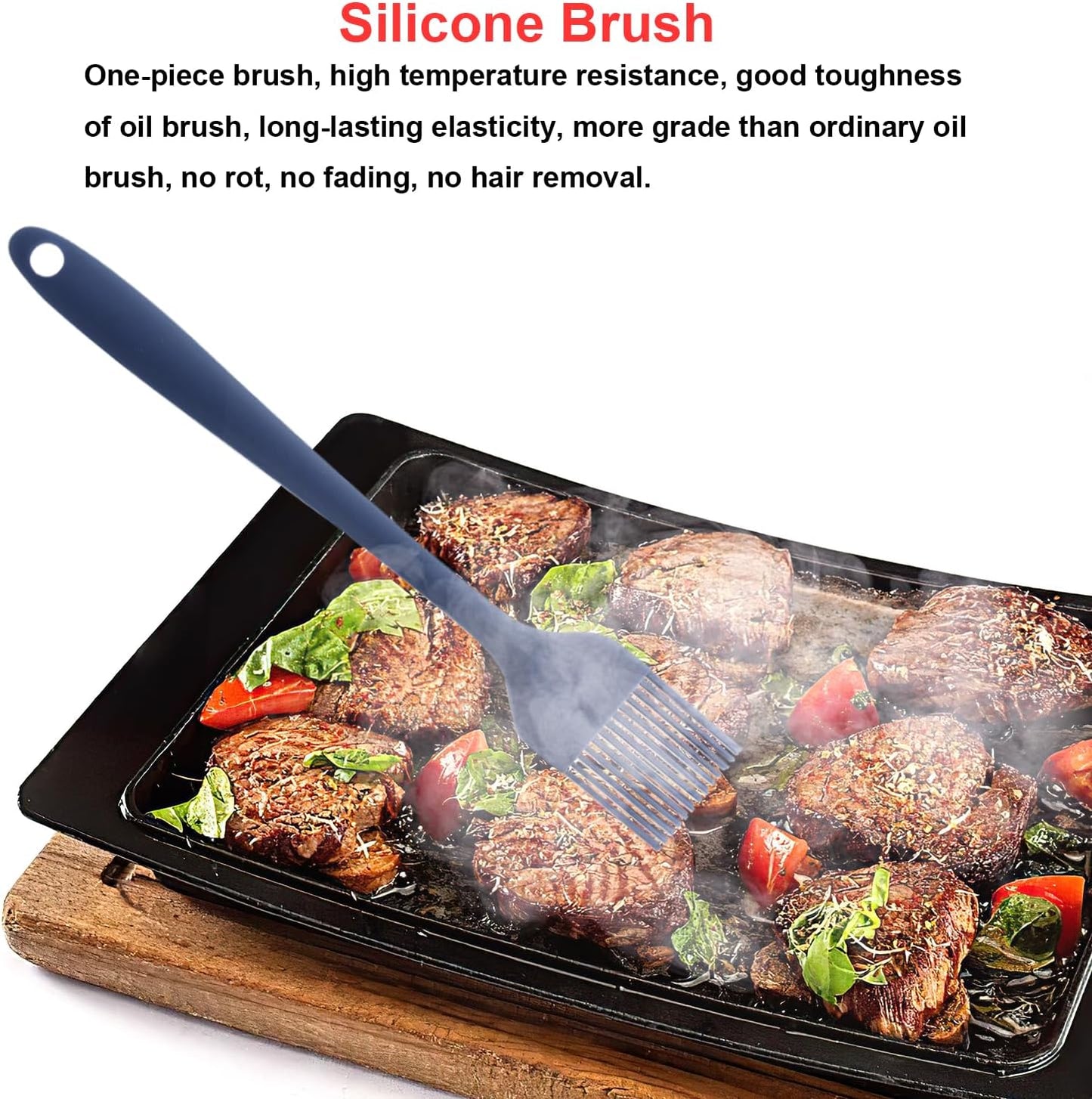 Silicone Spatulas Set, Rubber Spoon Spatula Heat Resistant Spoonula One Piece Design Seamless Spatula Non-Stick Scrapers Baking Mixing Tool (Dark Blue)