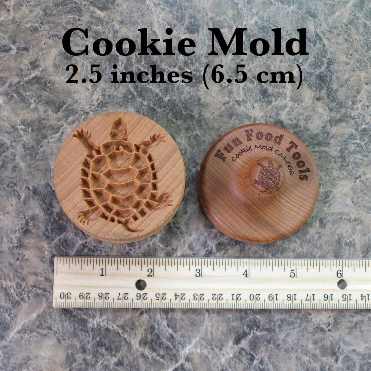Wood Cookie Stamp, 2.5 Inch (Turtle CS-006)