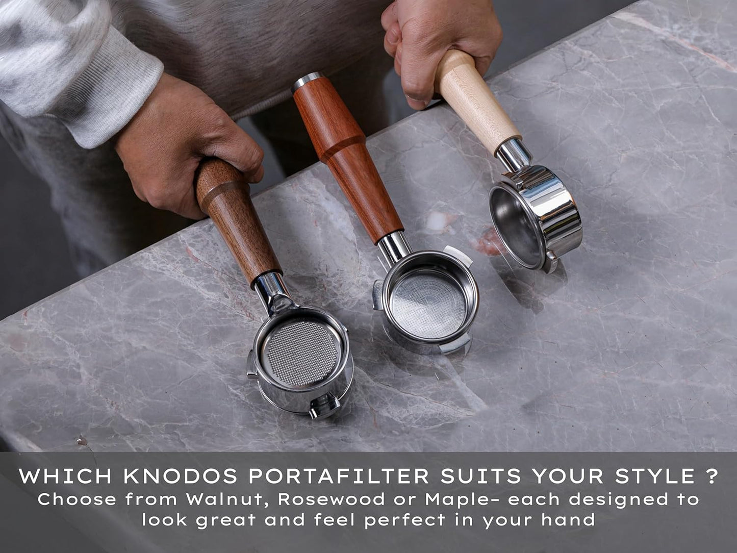 Walnut Naked Portafilter 54mm for Breville Barista Express, Pro, Touch, Bambino Plus | Premium Bottomless Portafilter | Fits BES870XL, BES878, BES880 | Includes 18–21g Filter Basket