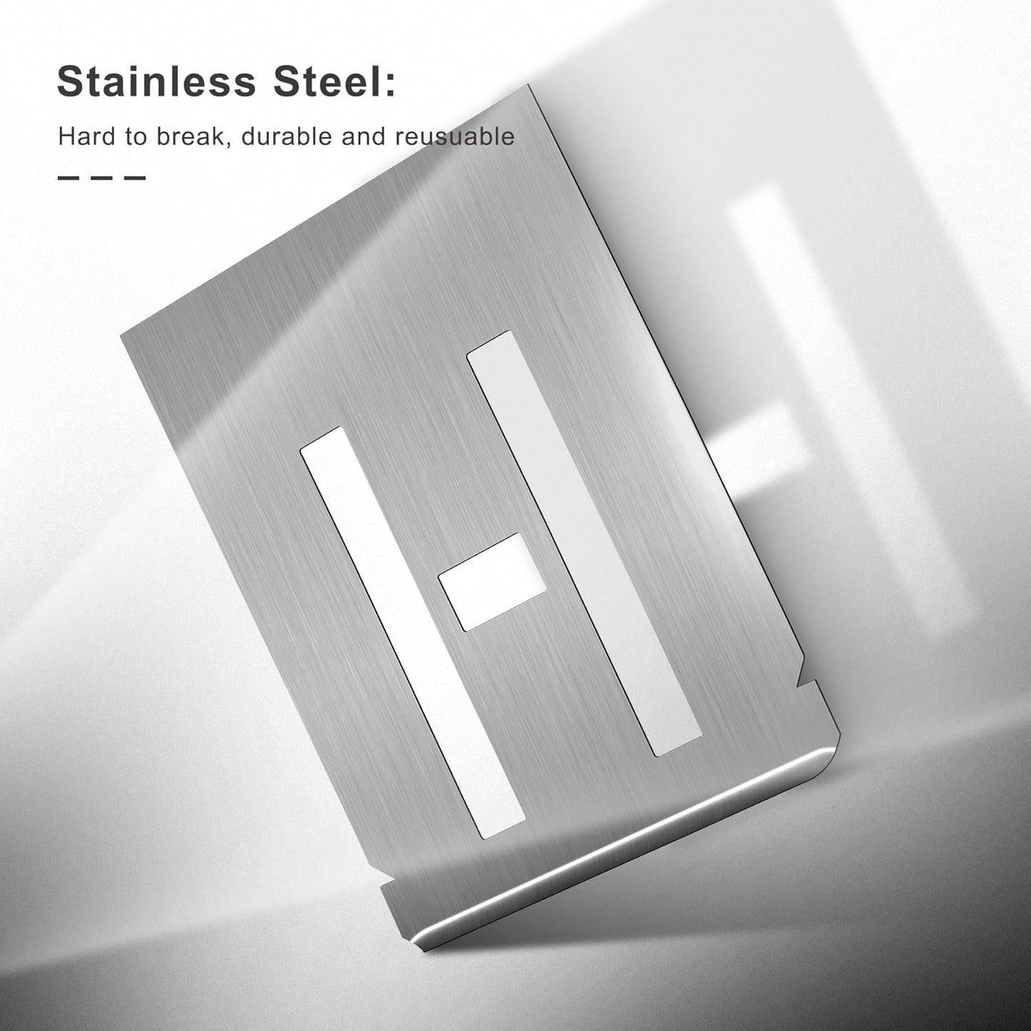 HAUTMEC 2Inch(50mm) Letter Number Stencils Set, 36 Pcs Stainless Steel Templates for Spray Painting, Reusable for Signs, Artistic Creativity, Narrow HT0346-ST