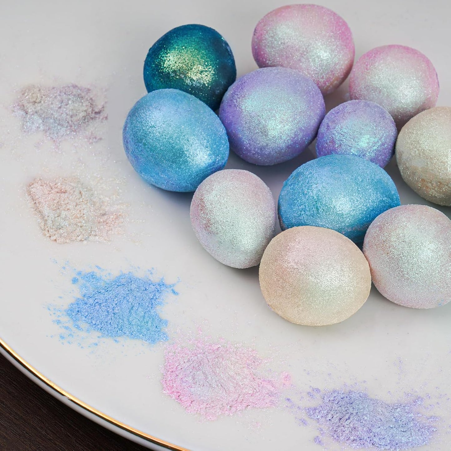 NiHome 0.18oz/5g Edible Food-Grade Glimmer Powder Glitter Luster Dust Metallic Food Decorating Sprinkle Dust for Drink Wine Beverage Cake Candy Dessert Bakery Restaurant Vegan (Iridescent Blue)