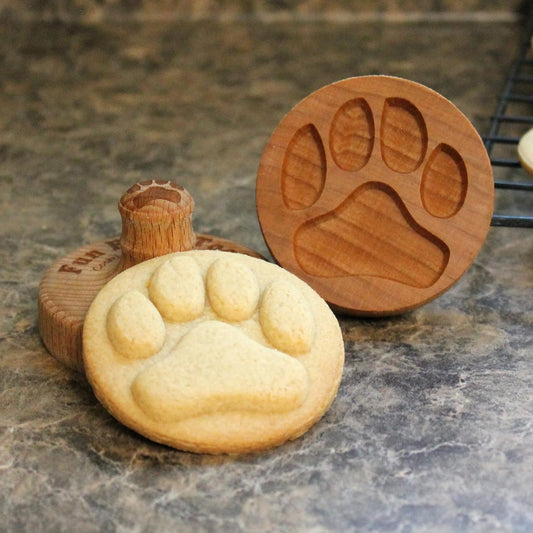 Wood Cookie Stamp, 2.5 Inch (Dog Paw CS-035)