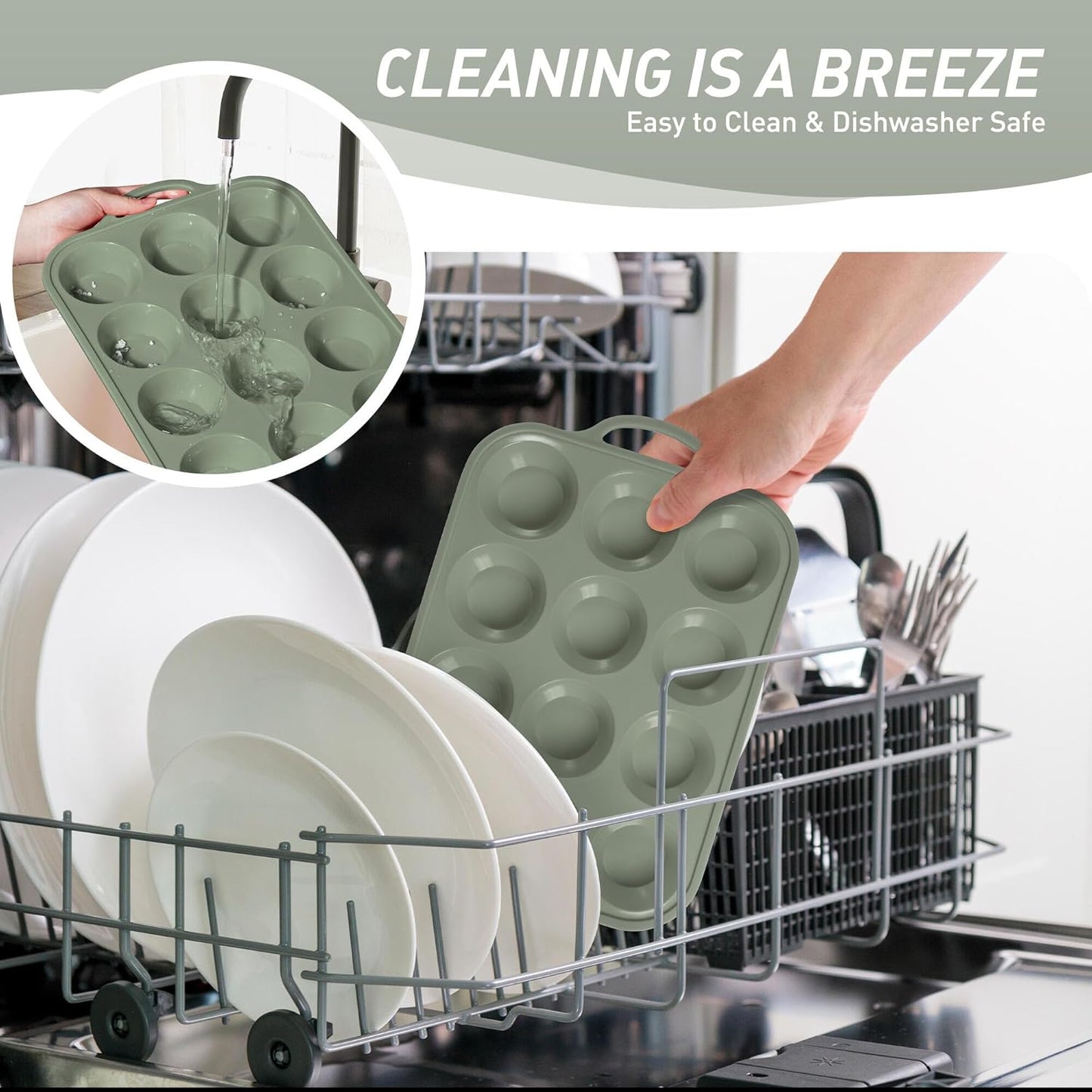 12 Cups Silicone Muffin Pan with Metal Reinforced Frame Cupcake Pan Tray Egg Molds Parents Stepdad Pawpaw Who Want Nothing Everything Future Groom Bride Law Christmas Xmas Happy Birthday Gifts Ideal