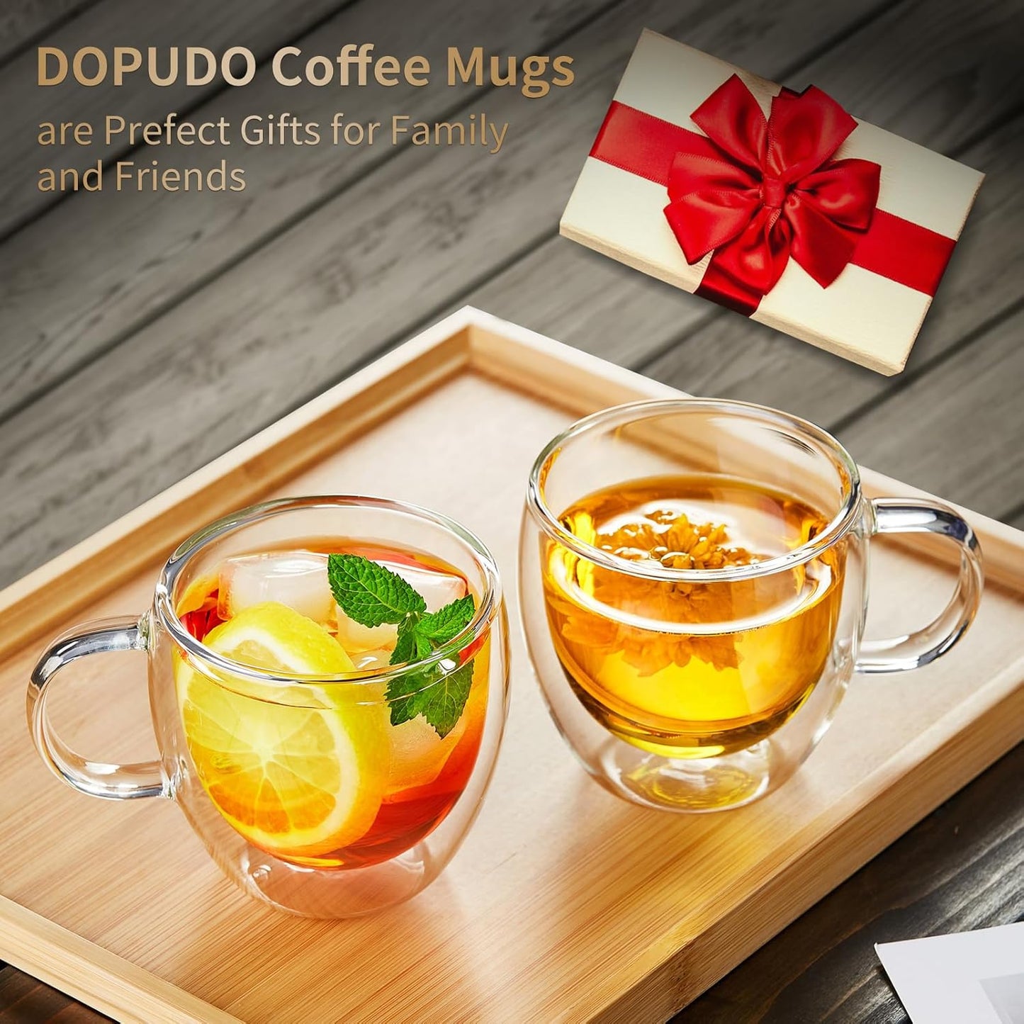 6.7oz Double Wall Espresso Cups Set of 2 With Handle, Clear Expresso Shots Cup, Double Wall Insulated Espresso Mugs, Tazas de Cafe Expreso, Microwave Dishwasher Safe, for Espresso Machine