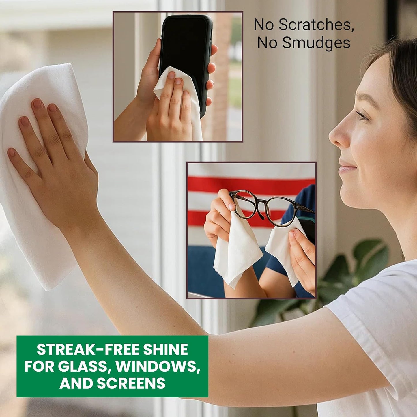 Dish Cloths Cotton - Kitchen Wash Cloth, Shop Towels Absorbent and Lint Free Flour Sack, Dishcloths for Kitchen Washing Dishes, Thick Absorbent Quick Dry Dish Rags, 24 Pack 13"x13" White