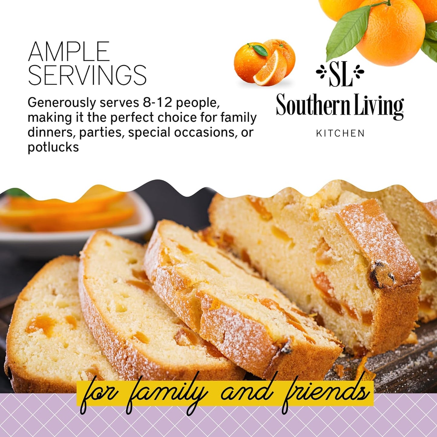 Southern Living Orange Pound Cake Mix, Gourmet, Moist, Buttery & Sweet Flavor with Easy Glaze, Perfect for 8-12 Servings, 1 Box