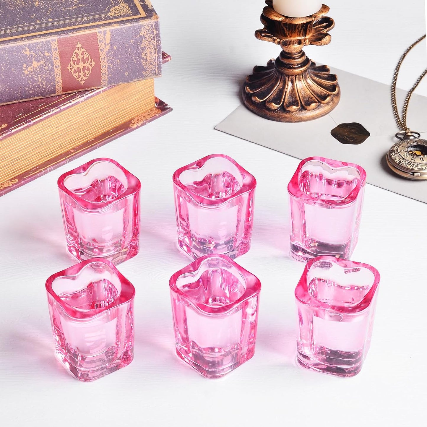 2oz Heavy Base Shot Glasses Sets of 12/Pink Shot Glass Cute For Bar Cart Accessories/Heart Shaped/Square