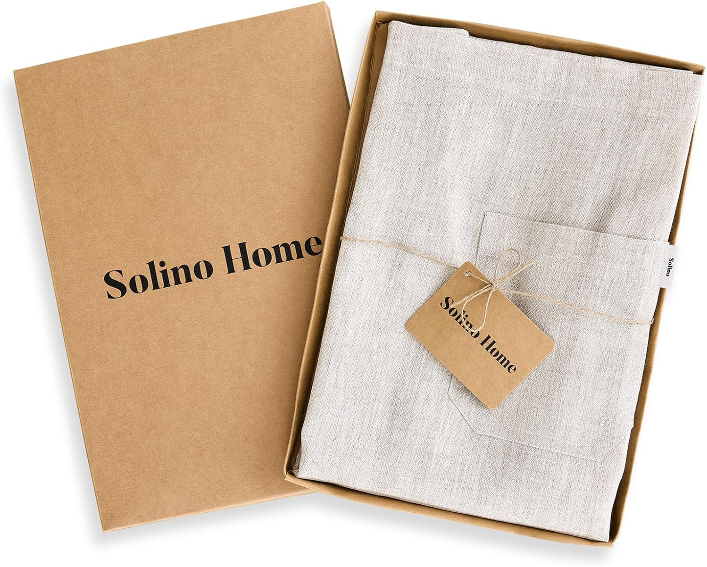 Solino Home Linen Kitchen Apron for Men & Women - Light Natural Bib Apron with Front Pockets - Handcrafted from European Flax