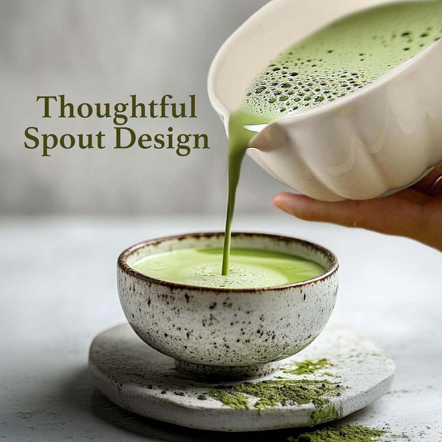 Matcha Whisk Set – 7 Pcs Japanese Matcha Kit, Bowl (Chawan) with Spout, Bamboo Whisk (Chasen) & Holder, Scoop (Chashaku), Sifter, Tea Towel – Perfect for Matcha Lovers & Tea Ceremony (White)