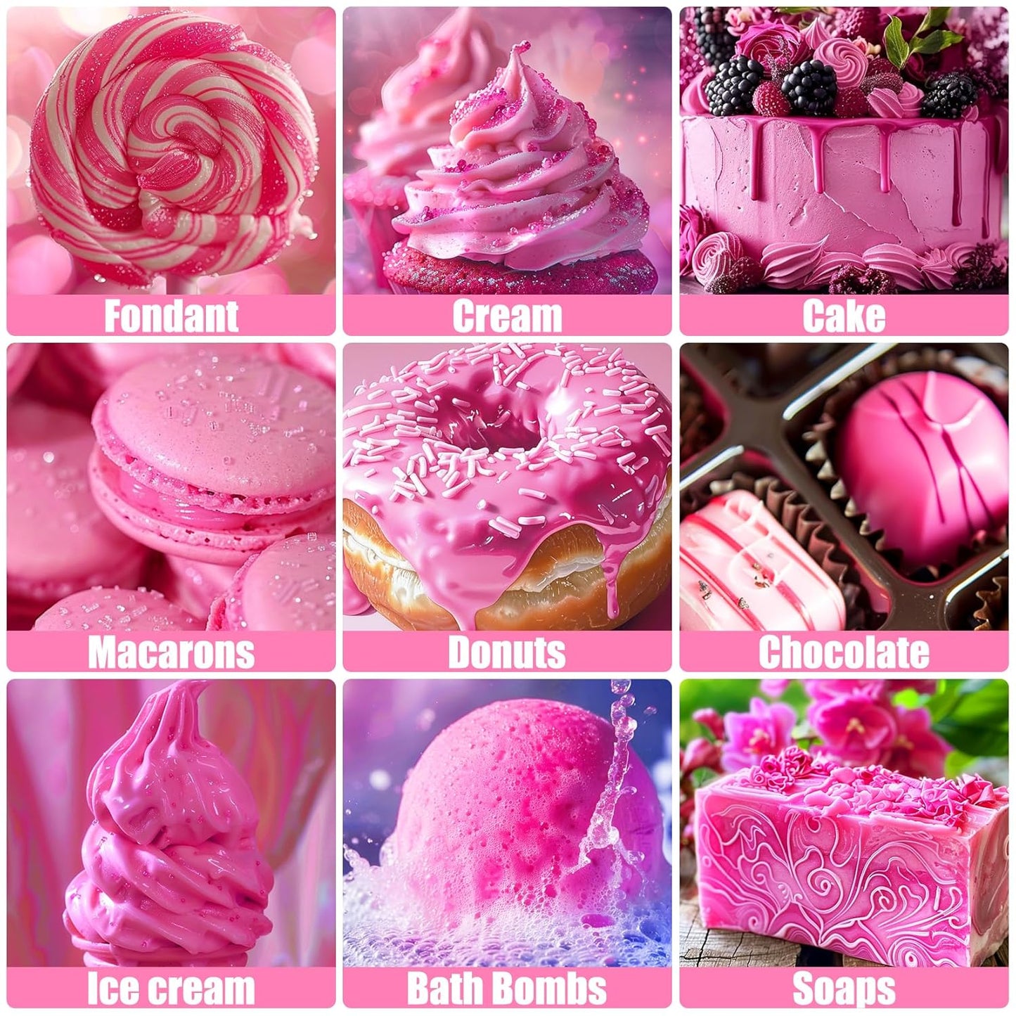 Oil Based Food Coloring for Chocolate - 50ml Pink Upgraded Edible Oil Based Food Dye for Cake Decorating, Baking, Candy Melts, Cookie, Icing Frosting, Fondant, Meringues - 1.69 Fl.Oz Bottles