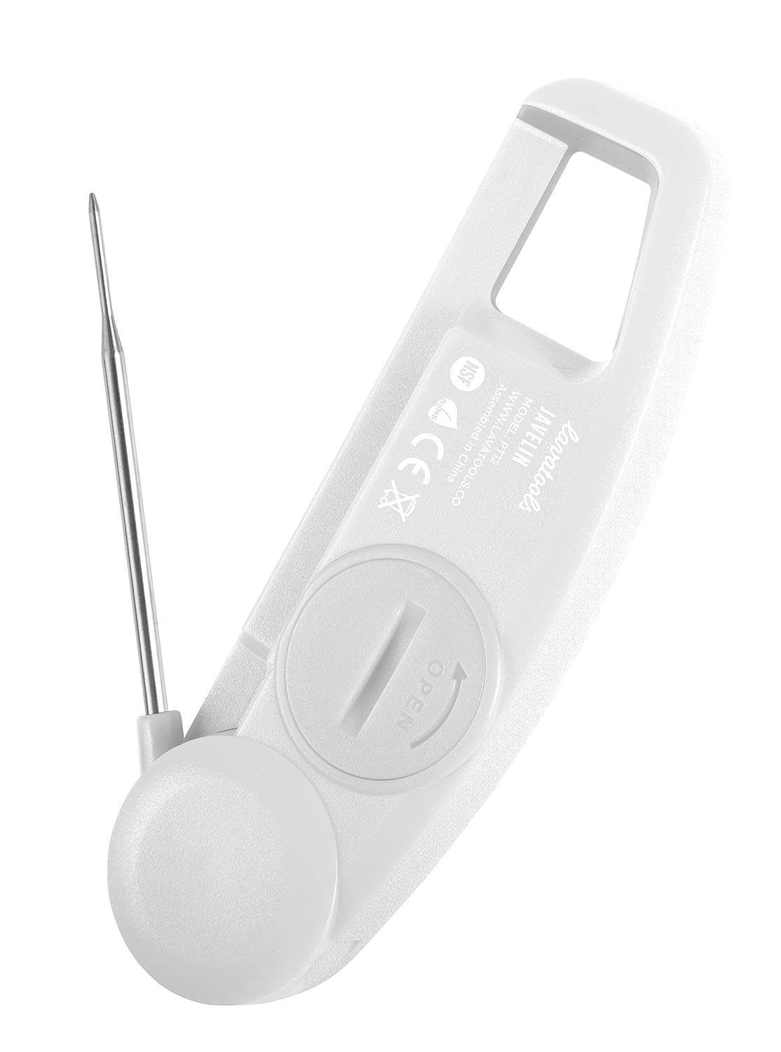 Lavatools Javelin® Ultra-Fast 2-Second Digital Instant Read Meat Thermometer for Grill and Cooking, 2.75" Probe, Compact Foldable Design, Large Display, IP65 Water Resistant, NSF Certified – Milk