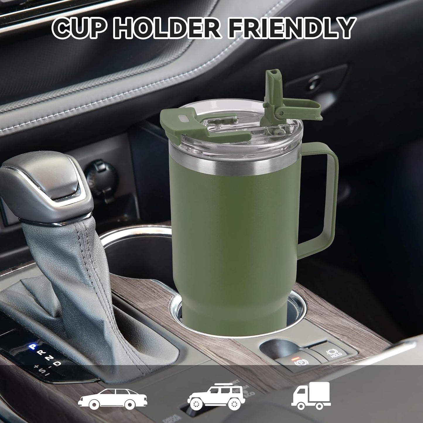 HASLE OUTFITTERS 30oz Tumbler With Handle, Insulated Travel Coffee Mug With Straw Leak-Proof Double Wall Stainless Steel Vacuum Tumblers Metal Cup with Straw for Hot and Cold Drink