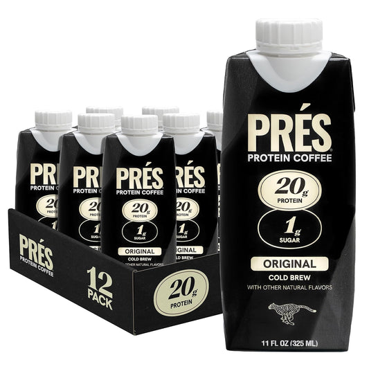Protein Coffee - 100% Arabica Beans Real Cold Brew - 20g Ready To Drink Protein - 1g Sugar - 100 Calories - No Added Sugar, 99% Lactose Free Keto Friendly Proffee - 11 FL OZ - 12pk Original