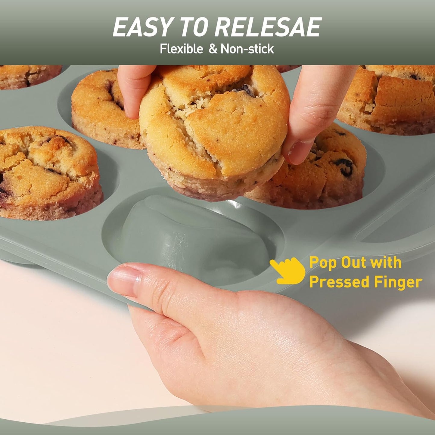 2 Packs 6 Cups Silicone Muffin Pan with Metal Reinforced Frame Cupcake Pan Tray Egg Molds Mother Day Best Mama Bonus Mom Ever Mother In Law Gifts Step Mom Stepmom Grandma Gigi Granny Nana Present